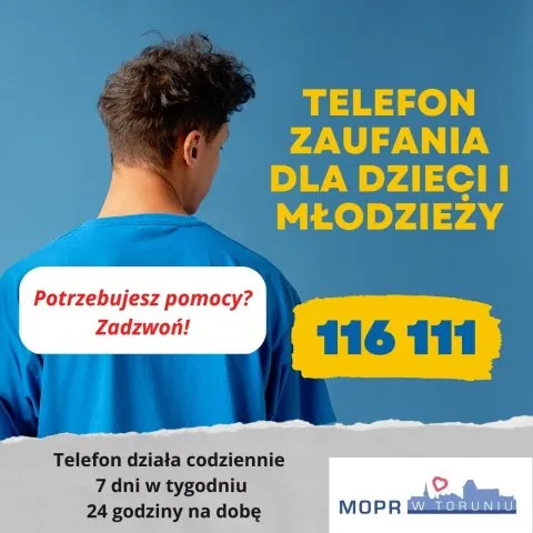 Telefon zaufania dla dzieci i młodzieży - "Nie jestem sam, telefon mam"